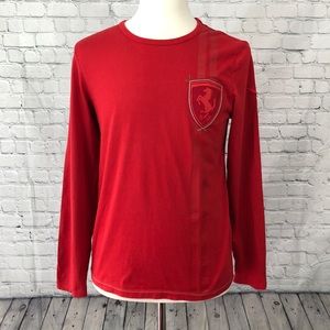 Puma Ferrari logo long sleeve t-shirt red size M